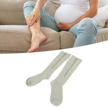 1Pair 15-20mmHg ClosedToe Zipper KneeHigh Gray XXL