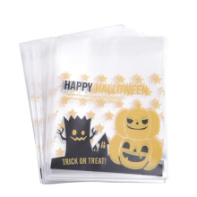 100pcs Halloween Bags with SelfAdhesive Seal, Monster Design Candy Bags for Cookies and Party Favors