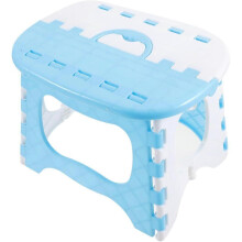 Portable Folding Plastic Stool 25*19*19CM with Handle, Non-Slip Folding Step Stool for Kitchen, Bathroom, Camping, and Children