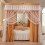 Princess Bed Canopy with DoubleLayer Lightproof Lace, Four Corner Post Luxury Drapes for Full Size Walnut Bed 2