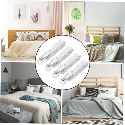 4pcs Adjustable Bed Sheet Straps HeavyDuty Elastic Clips Wrinkle Corner Holders White 1