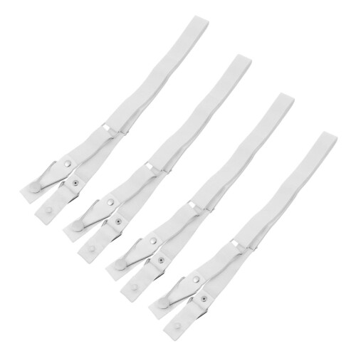 4pcs Adjustable Bed Sheet Straps HeavyDuty Elastic Clips Wrinkle Corner Holders White