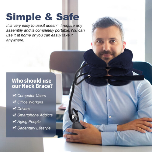 Adjustable Cervical Neck Traction Device for Pain Relief and Posture Correction Blue04 2