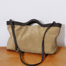 (Apricot, 36*14*25cm) Vintage Leather Tote Bag for Women, Large Capacity Genuine Cowhide Shoulder Handbag, Fashionable Commuter Bag Hot Sale