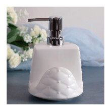 Ceramic Soap Dispenser 400ml White Refillable Lotion Pump Bottle for Bathroom and Kitchen Sink