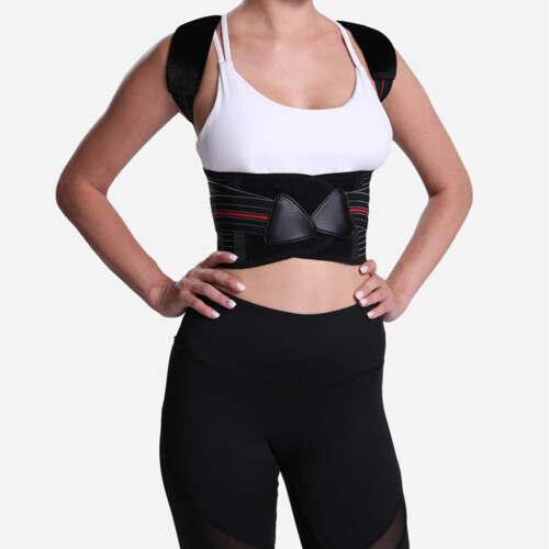 Small Adjustable Posture Corrector Back Support Brace with Crosspull Design and NonSlip Padding for Spine Alignment