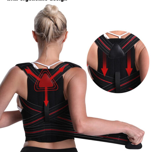 Adjustable Posture Corrector and Back Support Brace with Ergonomic Spine Support and Breathable Fabric (Small) 1