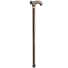 Wooden Walking Cane 85cm Dark Brown Ergonomic Comfort Grip Lightweight Solid Wood Stick for Seniors
