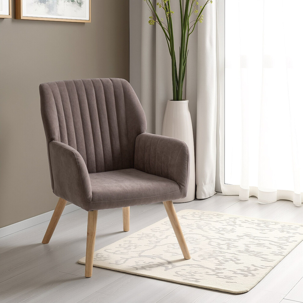 Seconique Jordan Occasional Chair - Velvet Fabric Brown