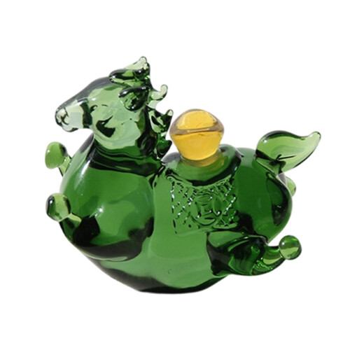 Figurines de chevaux en verre, Statues d'animaux,-Vert