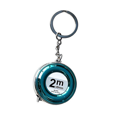 Lightweight Retractable Keychain Tape Measure Ruler 2M-Green