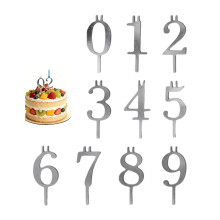 Simple Clean Number Cake Candle Holder Set For Kids Adults-1