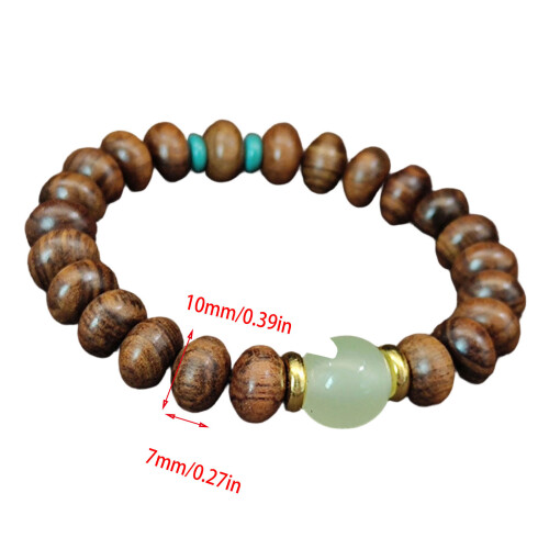 Bracelet de perles de boulier en bois naturel, accessoire-Ébène 1