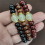 Bracelet de perles de boulier en bois naturel, accessoire-Ébène 7