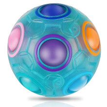 (Luminous) Magic Rainbow Ball Fidget Ball Speed Puzzle Ball Cube Brain Teasers Educational Toy Stocking Filler For Kids Adults