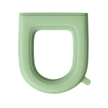 Waterproof Toilet Seat Cushion, Thickened Silicone Foam Cover with Non Slip Base for All Seasons Bathroom Use, Avocado Green and Gray
