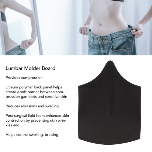 BBL Lumbar Board Black Foam Back Board for Post Lipo Recovery with Targeted Compression Support 2