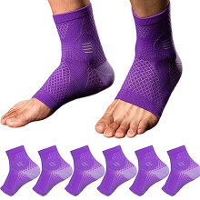 3 Pairs Compression Socks 2030 mmHg for Foot Pain Relief, Arch Support and Neuropathy (Purple, Small)