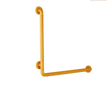L Shaped Bathroom Grab Bar Stainless Steel Anti Slip Yellow Shower Handrail for Elderly and Disabled