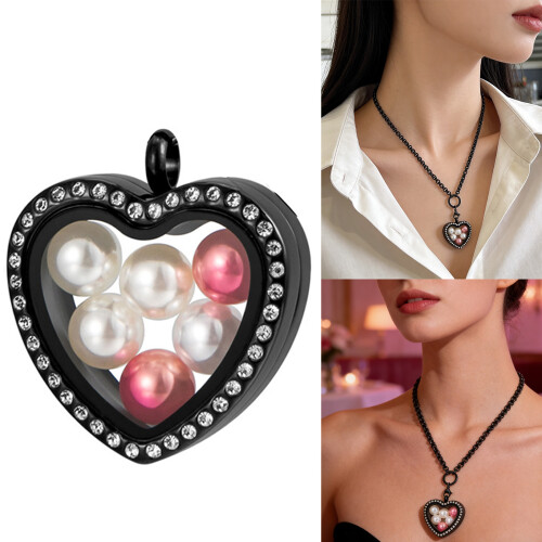 Metal Jewelry Component Heart Shape-black single pendant 2