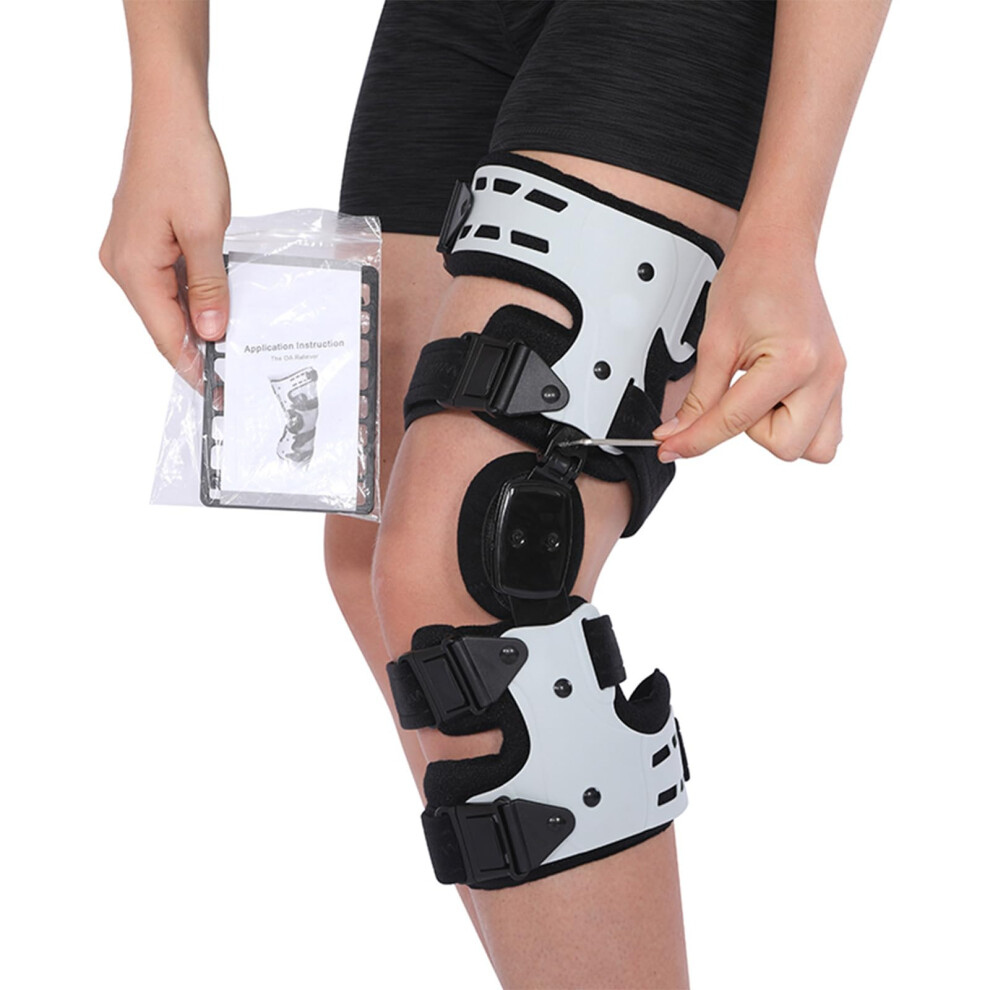 Adjustable Hinged Knee Brace with ROM Control for Post Surgery Recovery and Ligament Support (Left)