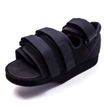 Post Op Shoe for Broken Toe with Adjustable Hook Loop Straps and Non Slip Rocker Sole, Size L