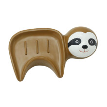 Cute Sloth Self Draining Soap Dish with Anti Slip Base for Bathroom Countertop Organizer
