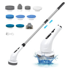 Electric Spin Scrubber with 9 Brush Heads, Dual Speed, Long Battery Life, IPX8 Waterproof Cordless Bathroom Cleaner