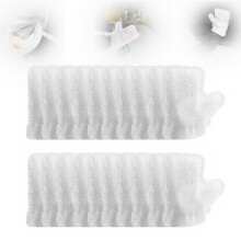 20pcs Microfiber Cleaning Gloves White Reusable Dusting Gloves with Fish Scale Texture Grip for Household Cleaning