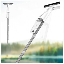 3 in 1 Window Cleaning Tool with Telescopic Extension Pole, Builtin 500ml Sprayer and Reusable Microfiber Pad