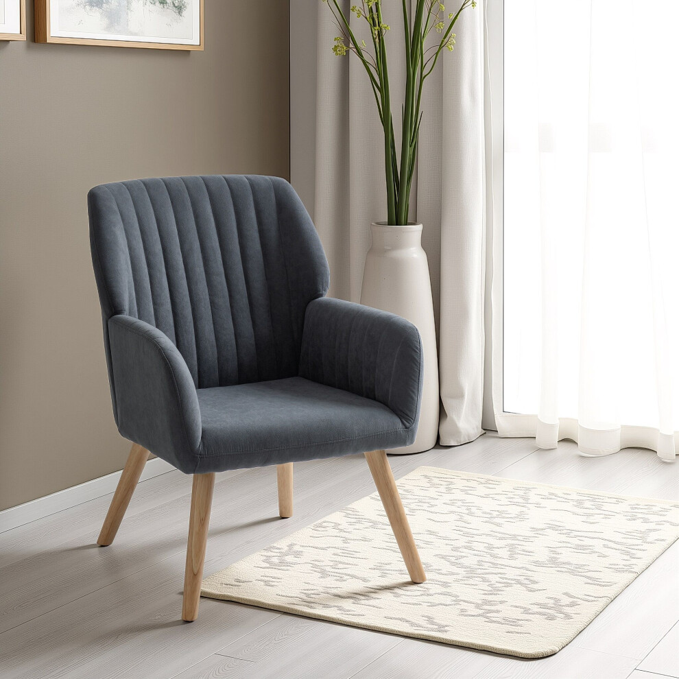 Seconique Jordan Occasional Chair - Dark Grey Velvet Fabric Not,Specified