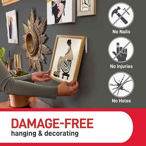 Command Picture & Frame Hanging Strips Large Value Pack 12 Pairs  Damage-Free Wall Hanging Strips 1