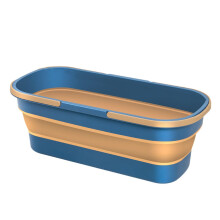 Collapsible Mop Bucket with Wheels, 12L Foldable Plastic Cleaning Bucket for Home, RV and Camping
