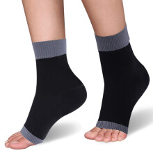 Compression Socks for Women with Targeted Arch Support, Breathable Non‑Slip Ankle Sleeves L/XL Black