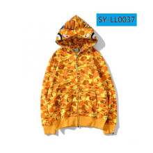 (6, XXS) (L, 6) BAPE Shark Head Ape Head Zipper Top Color Complete Sweater 3D Sweater Zipper Hoodie3