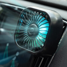 Car USB Colorful Gradient Light Cooling Fan Automotive Interior, Color: Black
