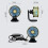 Dual-Engine Car Air Outlet Base Dual-Purpose USB Fan(Black) 2