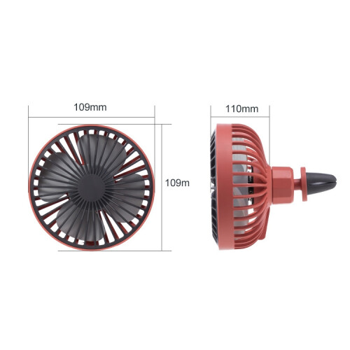 Ventilatore elettrico portatile per auto con luce LED integrata (bianco) 1