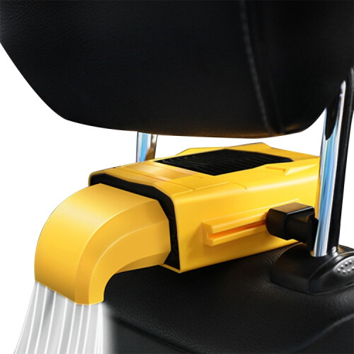 Multifunctional Car Fan: USB-Powered, Mounts to Seat Backrest (Yellow) 1