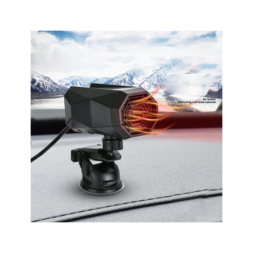 12V Convenient Car Heater Defrosting Snow Defogger(Black) Black 6083684313431