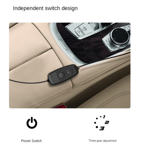CF01 USB Interface Car Seat Fan Adjustable Wind Speed Desktop Small Fan(Red) 2