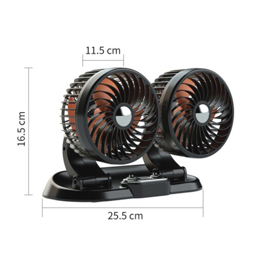 F622 Car Creative Folding Rotatable Double Head Electric Cooling Fan, Style:USB Universal 1