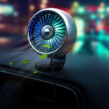 Multifunctional Car Fan: USB-Powered Mini Fan for Air Vent Mounting (Silver)