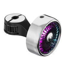 FE052 Solas Dath RGB Breiseán USB Gearrthóg Gaothrán Ceannchluiche Suíochán Cúil Gluaisteáin (Dubh Airgead)