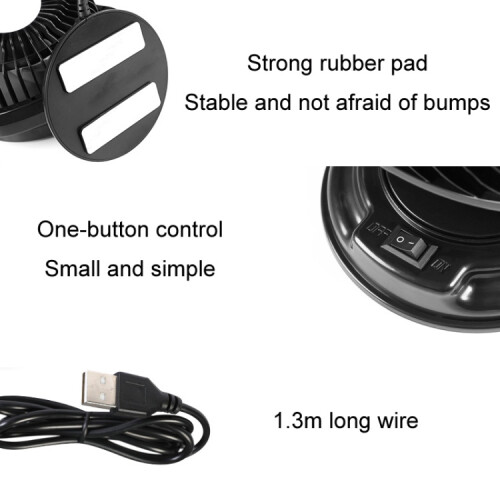Rotatable Multi-angle Air Supply Car Silent Fan(USB) 2