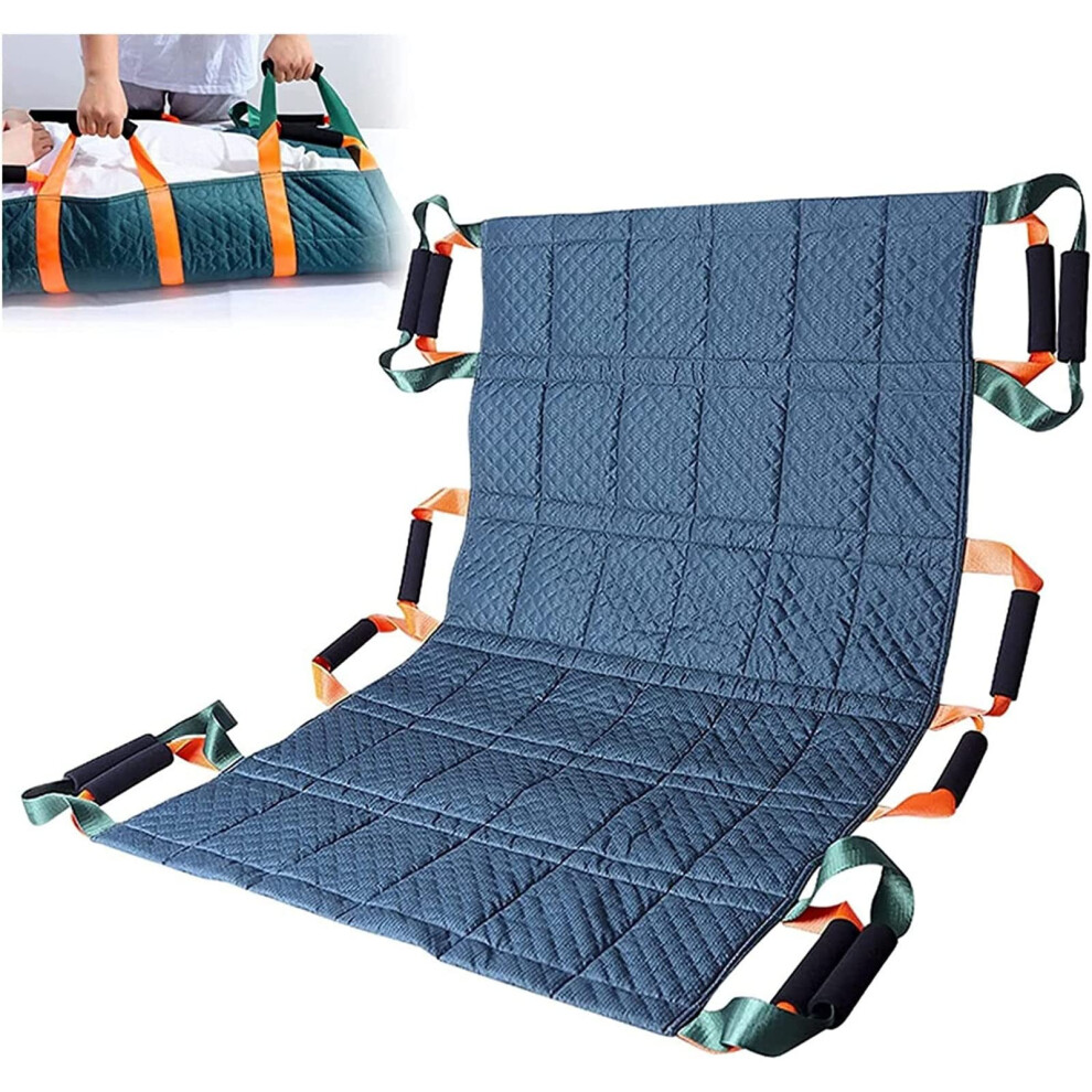 Patient Transfer Sheet with Eight Handles, Reusable Slide Pad for Lifting and Repositioning Bedridden Patients