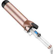 Hoson 50mm Curling Tongs Large Barrel for Long Hai Big Barrel Curling Wand Iron Dual VoltageCeramic Tourmaline Coating with LCD DisplayGlove Include