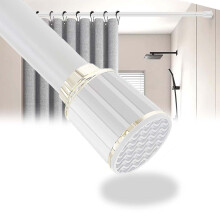 No Drill Adjustable Tension Shower Curtain Rod 63–98 Inches Rust Resistant White for Bathroom and Closet