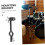 Drum Cowbell Mount with Adjustable Angle Bracket, Quick Clamp and Ergonomic Grip Holder for Drum Kit 5