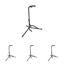 Adjustable Metal Guitar Stand 2Tier Foldable with Secure Neck Lock and FinishFriendly Padding for Acoustic, Electric and Bass Guitars Pack of 4